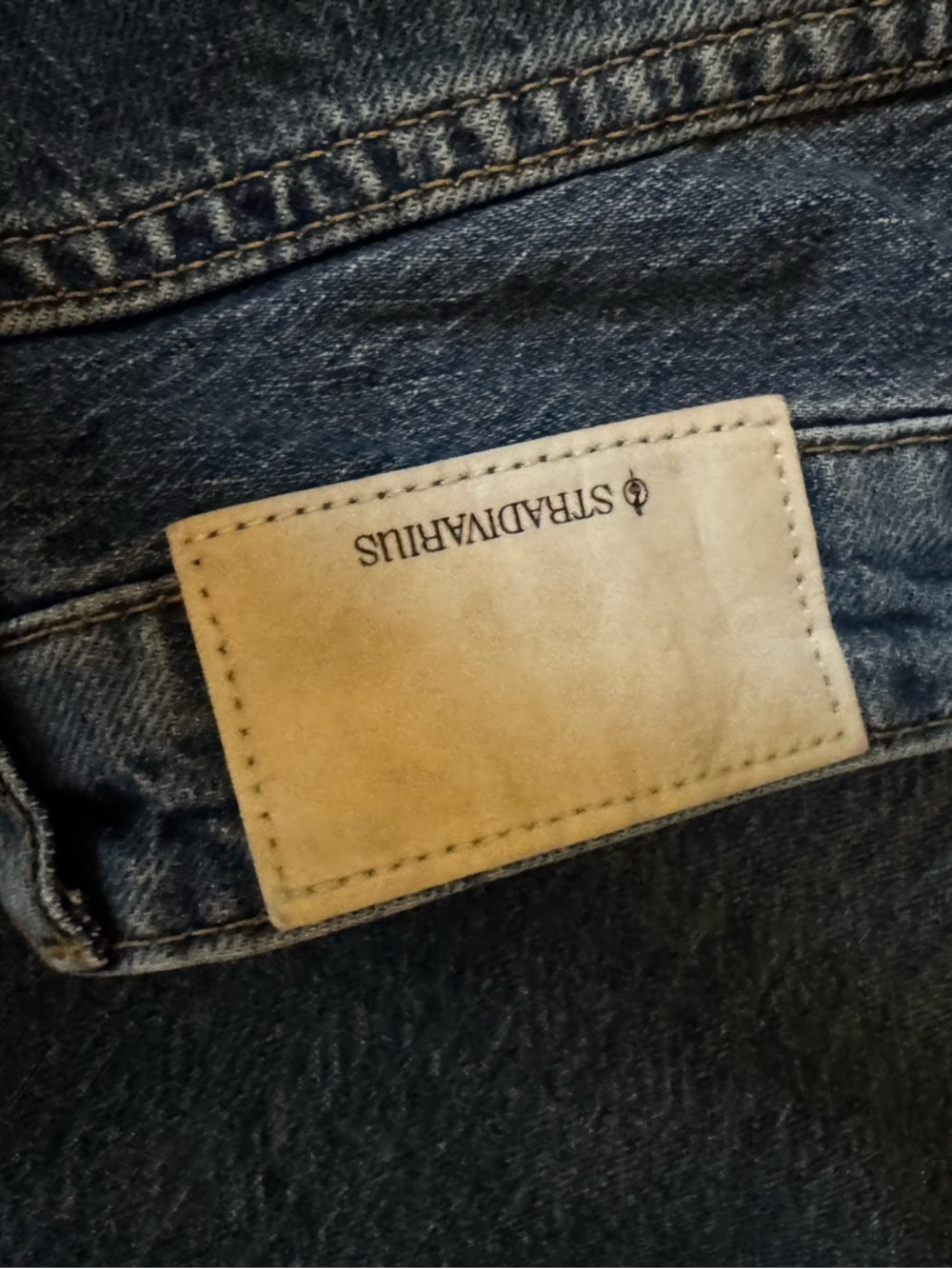 stradivarius Blue Straight-Leg Jeans Skirt with Front Slit raw hem - Picture 4 of 8